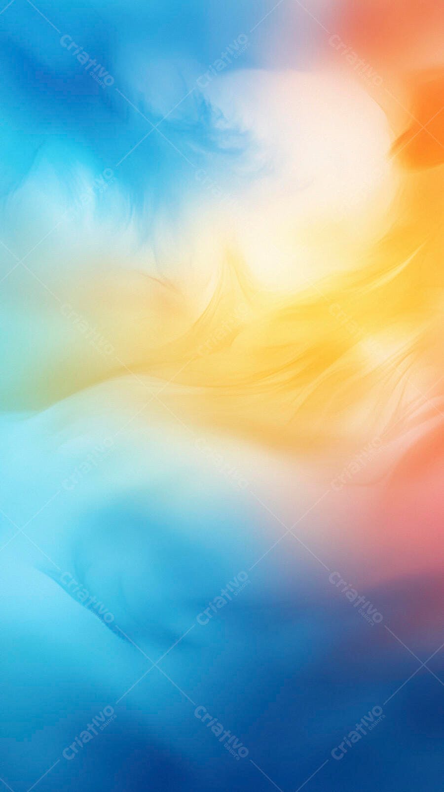 Fundo abstrato vibrante com gradiente azul amarelo laranja