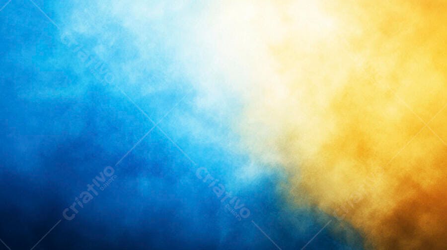 Textura abstrata degradê azul e amarelo vibrante com efeito esfumaçado