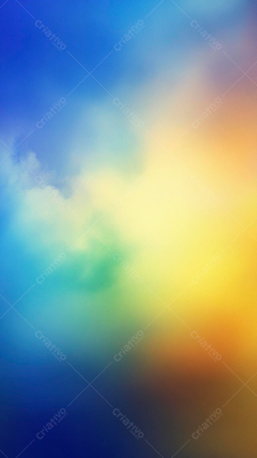 Gradiente abstrato de cores azul amarelo laranja com nuvem suave