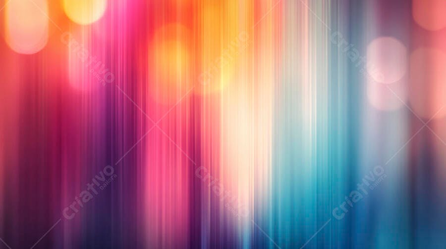 Cores vibrantes em fundo abstrato com listras verticais e bokeh