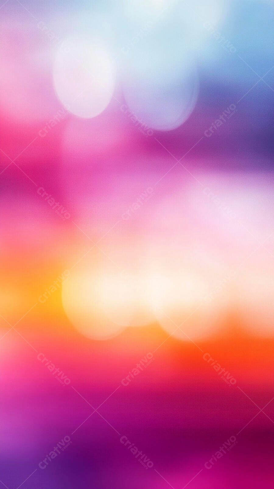 Fundo abstrato bokeh suave com degradê vibrante de azul roxo rosa laranja