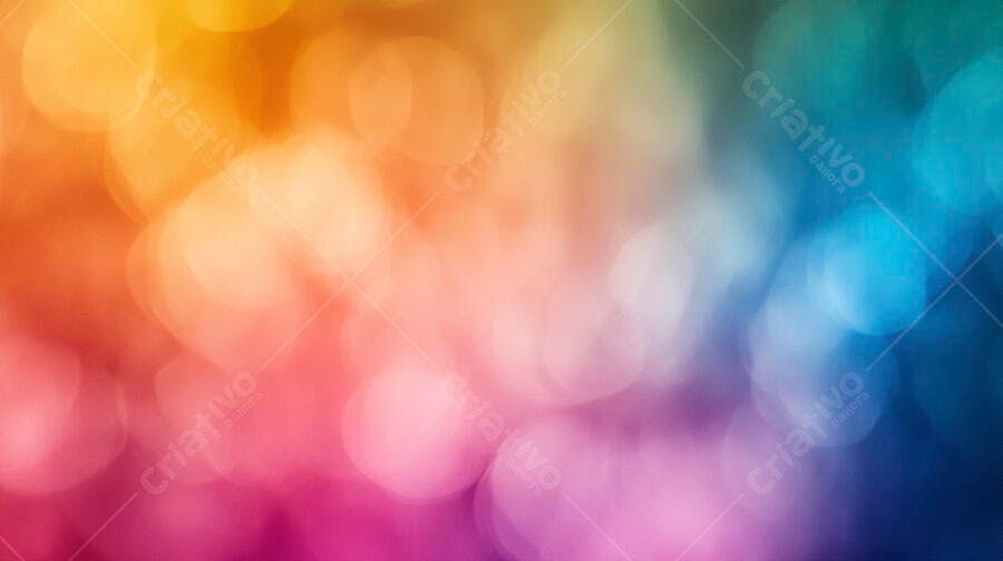 Gradiente de cores vibrante com efeito bokeh em tons quentes e frios