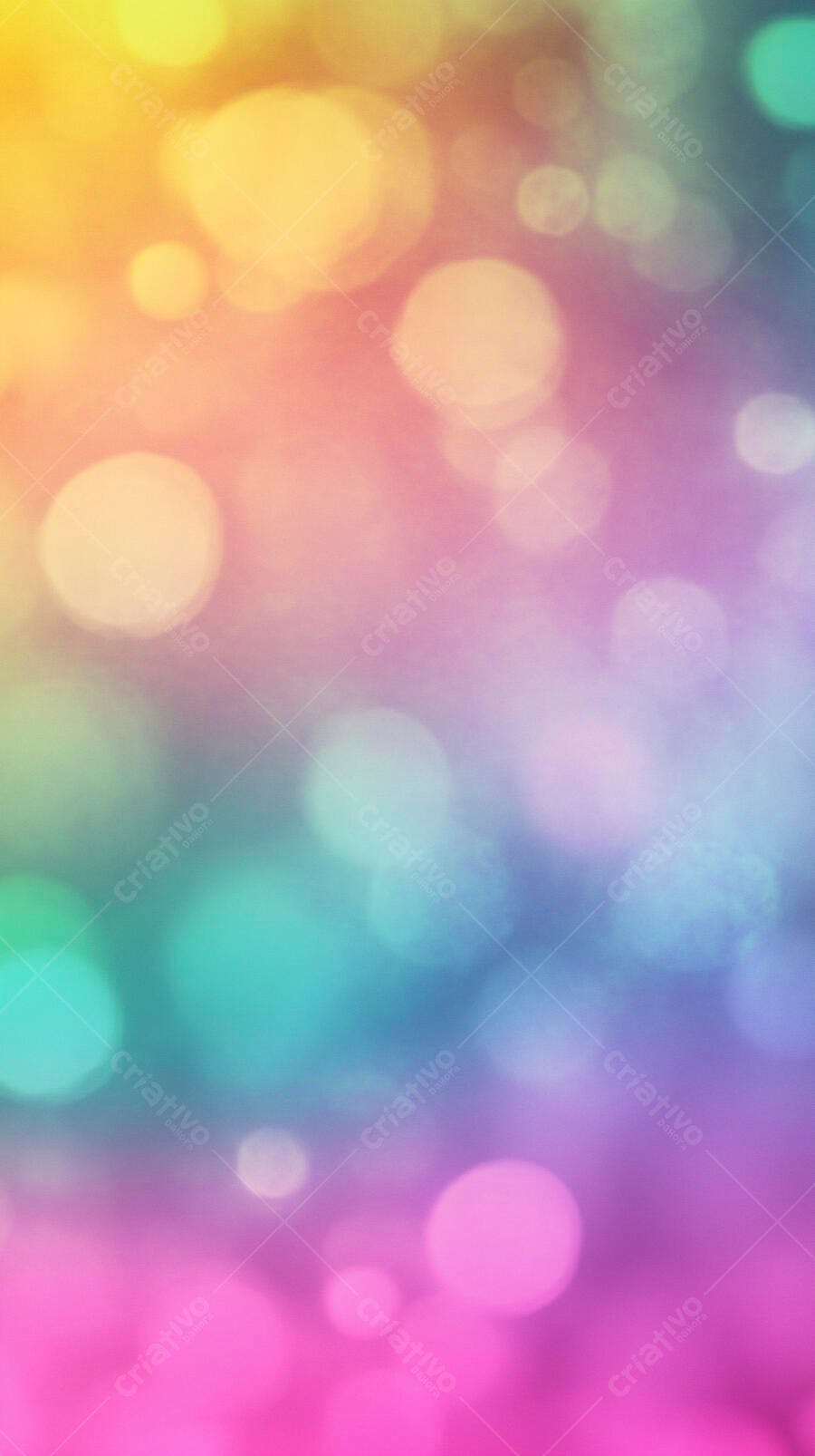 Fundo abstrato de luzes bokeh coloridas com gradiente vibrante