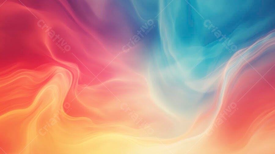 Fundo abstrato com ondas de cores quentes e frias vibrantes