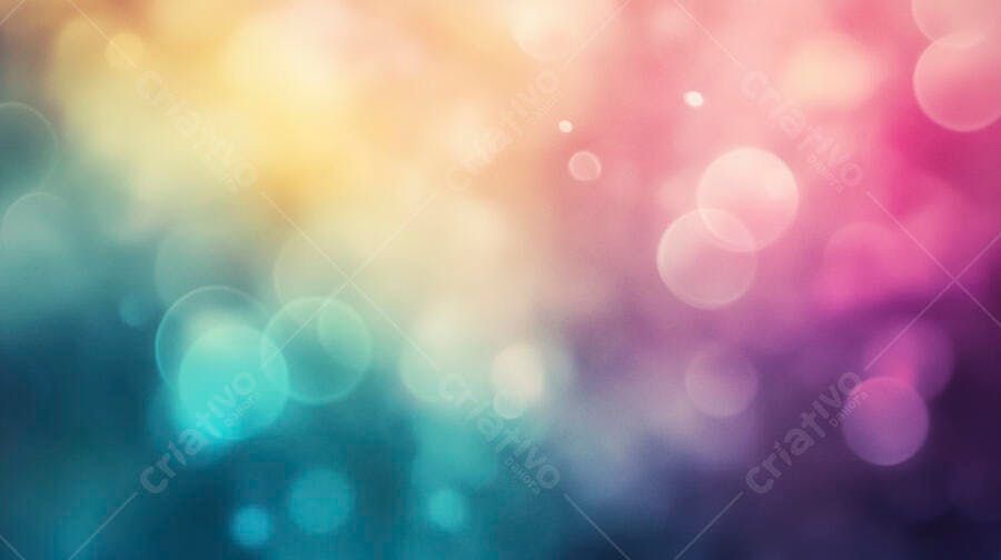 Fundo abstrato bokeh com luzes coloridas vibrantes e gradiente suave