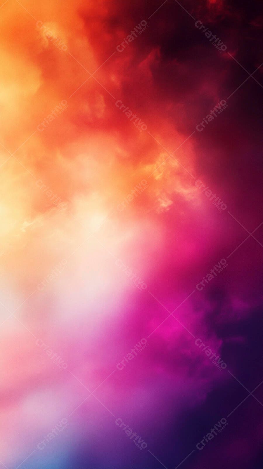 Nuvens vibrantes céu em gradiente de tons laranja rosa e roxo