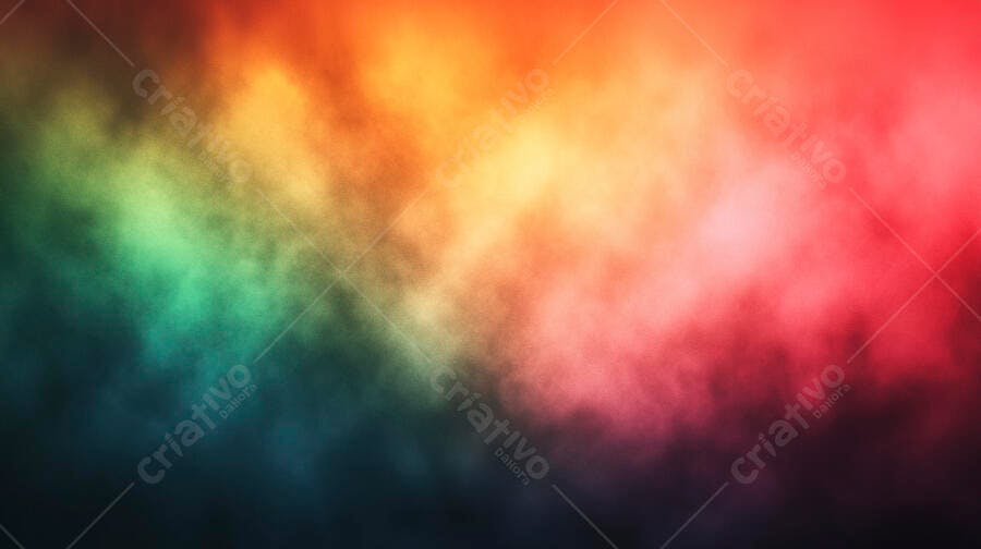 Fumaça abstrata vibrante com gradiente vermelho laranja verde azul