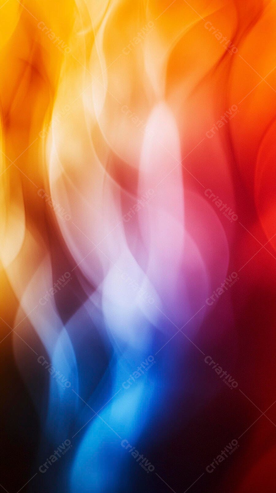 Fundo abstrato com gradiente de luzes vibrantes e formas onduladas
