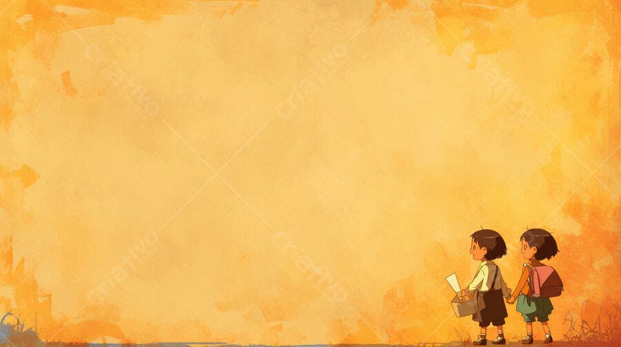 Meninas estudantes asiáticas de mãos dadas caminhando em pôr do sol amarelo