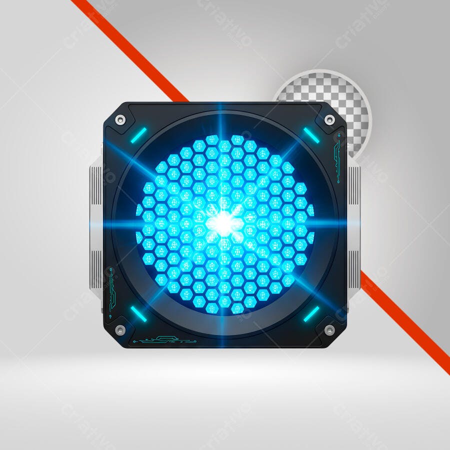 Holofote Iluminação Neon Azul e Preto PNG com fundo transparente