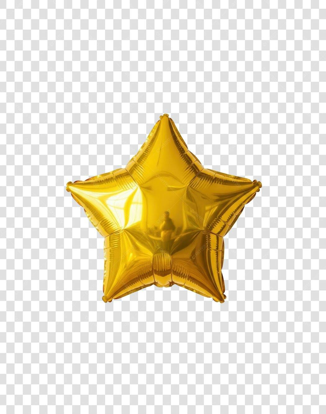 Balão estrela dourado para celebração PNG com fundo transparente