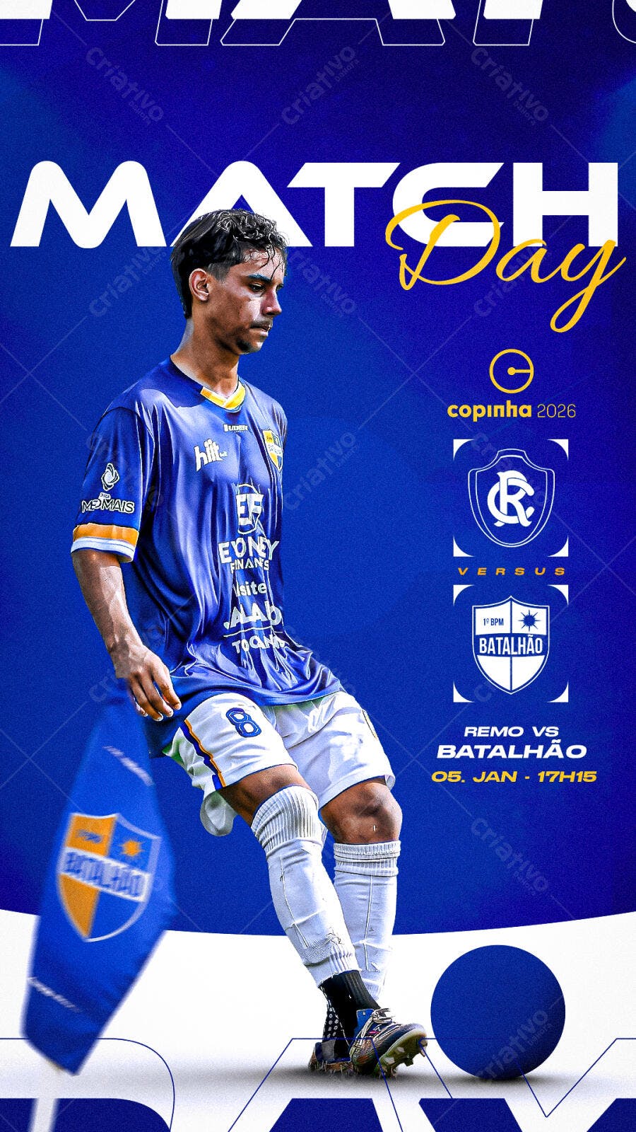 Flyer Match Day Futebol Copinha 2026 PSD Editável