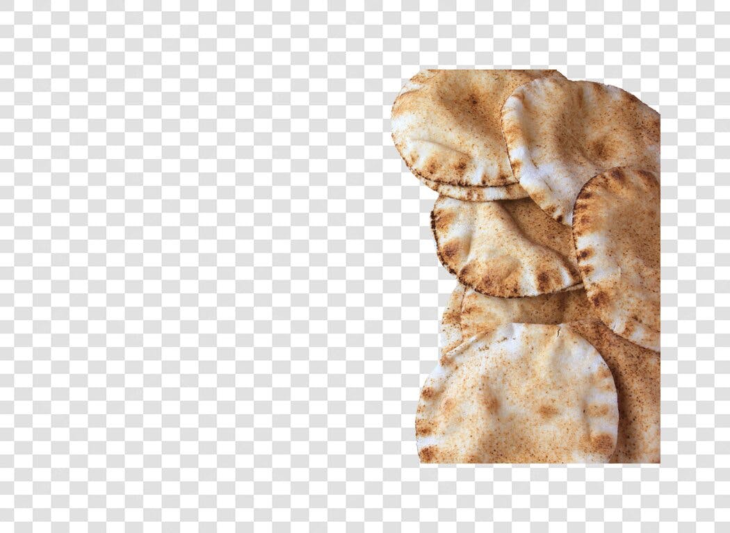 Pilha de Pão Pita Fofinho Assado PNG com fundo transparente