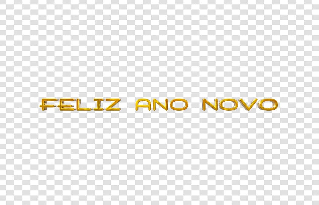 Elemento gráfico Feliz Ano Novo dourado 3D para celebrações PNG com fundo transparente