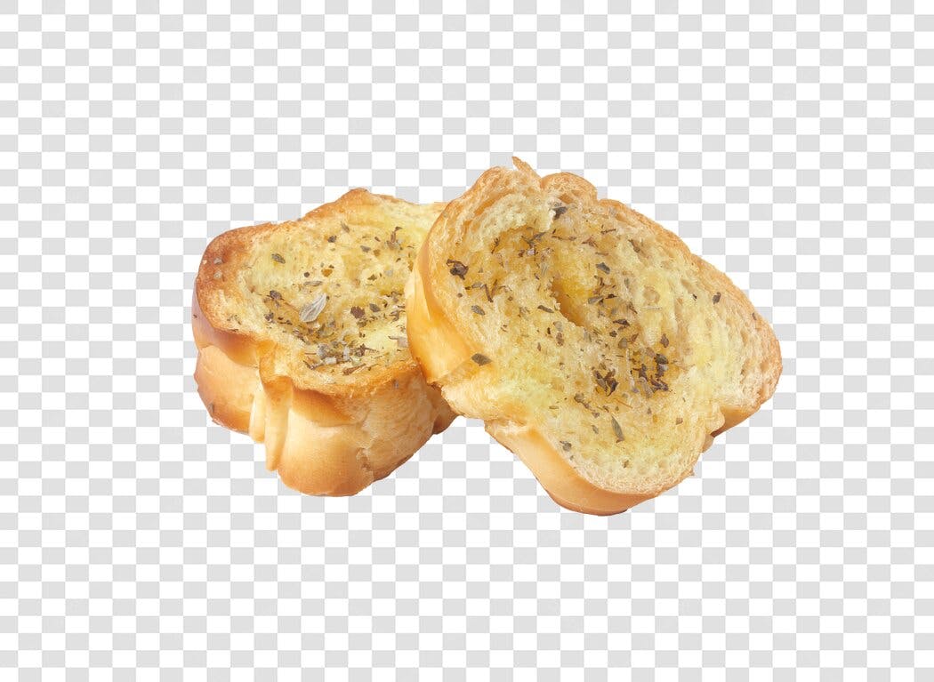 Fatias de Pão de Alho com Ervas Douradas PNG com fundo transparente
