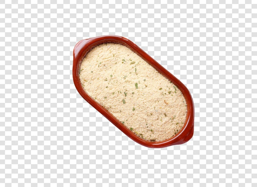 Ingrediente Farinha com Ervas em tigela marrom PNG com fundo transparente