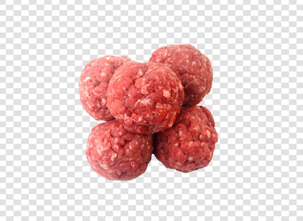 Objeto Culinário Almôndegas Carne Moída Crua Vermelha Rosa PNG fundo transparente