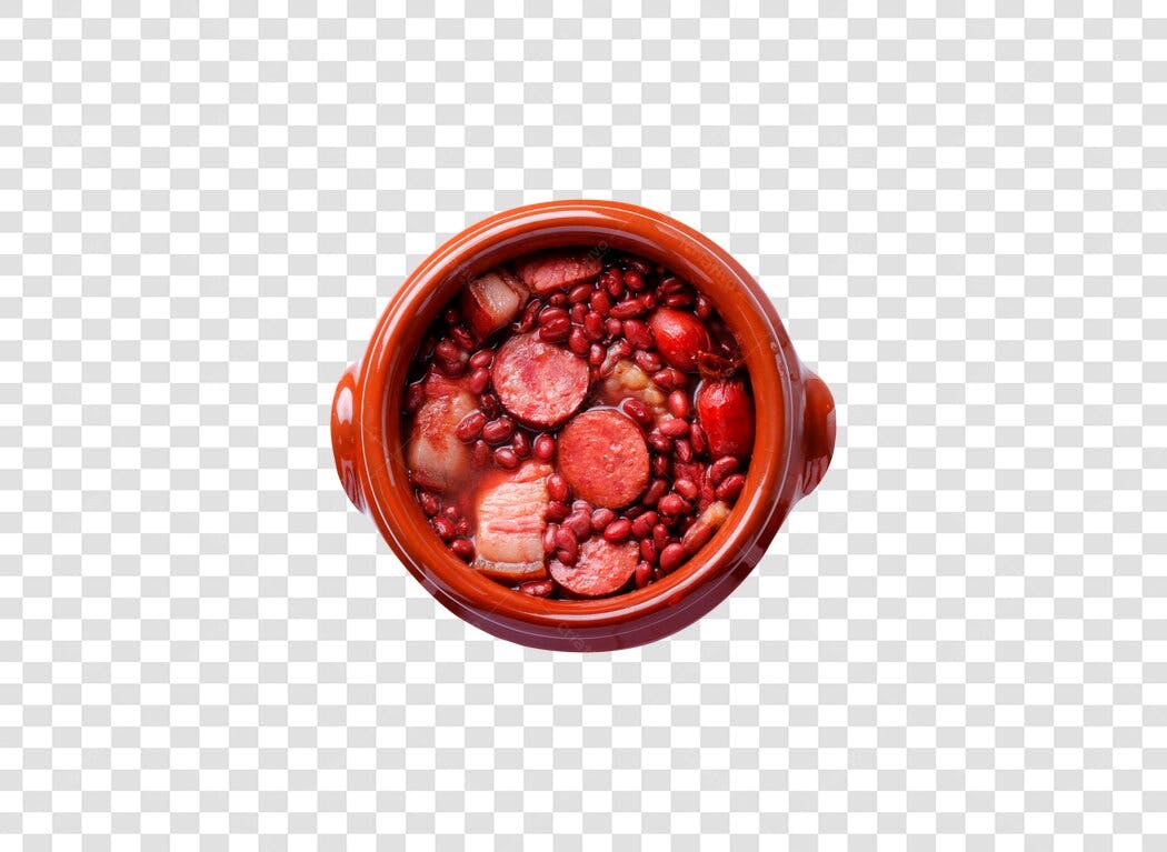 Prato Típico Feijoada Brasileira em Panela de Barro PNG com fundo transparente