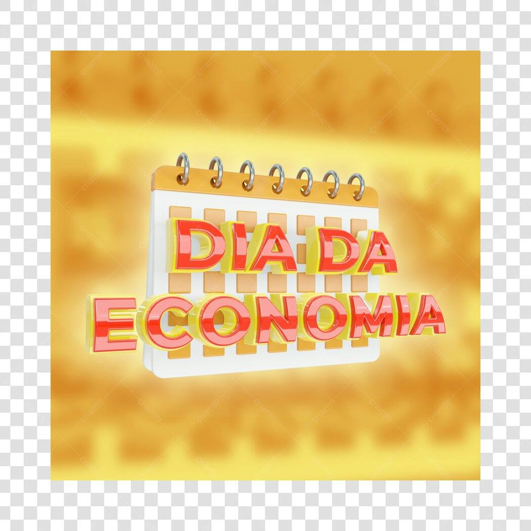 Calendário 3D para Dia da Economia PNG com fundo transparente