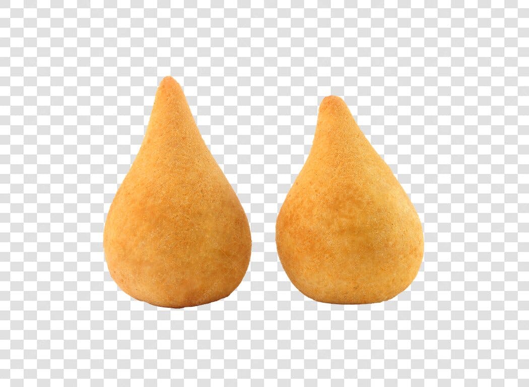 Elemento Gráfico Duas Coxinhas Salgado Frito Dourado PNG com fundo transparente
