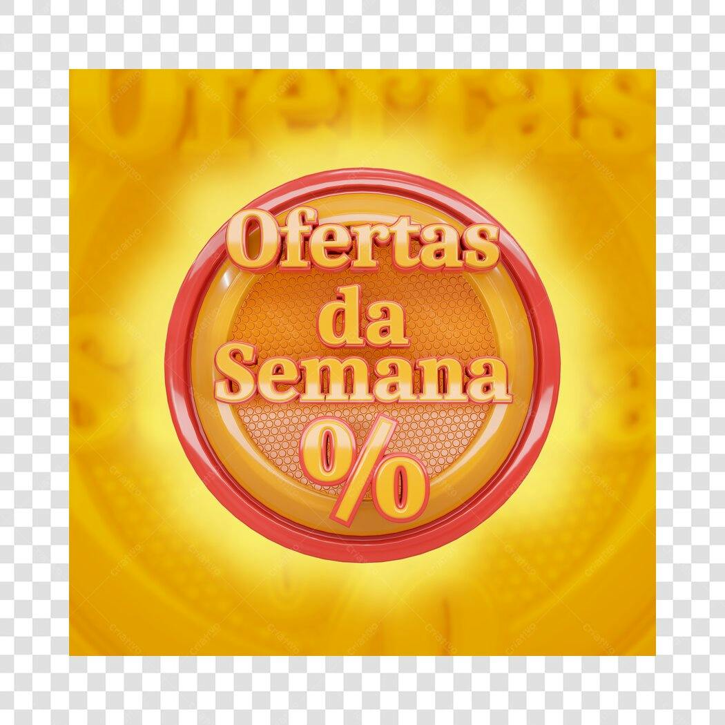 Selo de Ofertas da Semana para Promoção Descontos PNG com fundo transparente