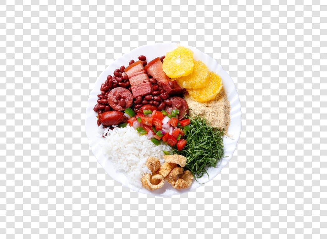 Prato Feijoada Completa Tradicional para Restaurante Marketing PNG com fundo transparente