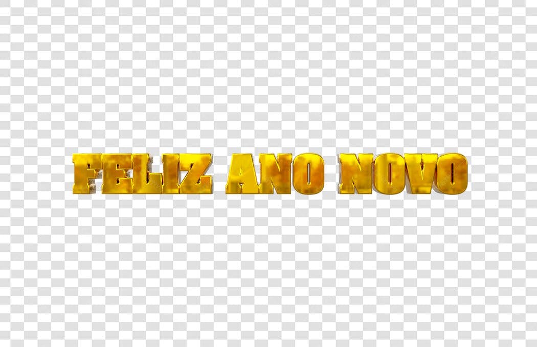 Texto 3D Feliz Ano Novo dourado Ano Novo PNG com fundo transparente
