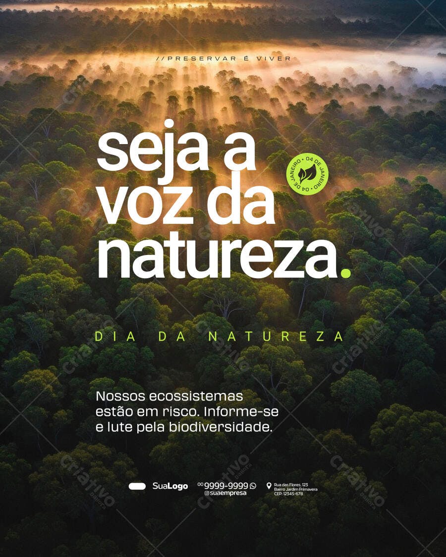 Flyer Dia da Natureza Preservar é Viver PSD Editável