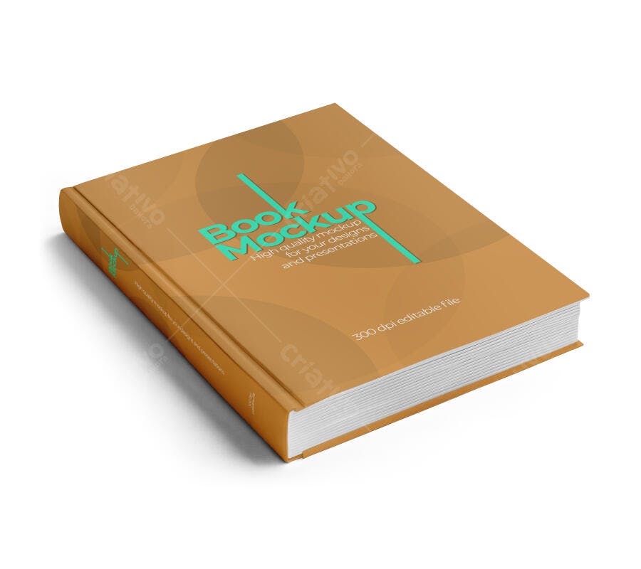 Mockup Realista de Livro Capa Dura Marrom para Apresentações Profissionais