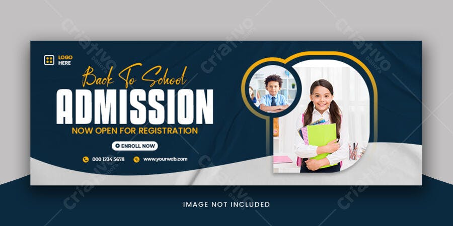 Banner Matrículas e Admissão Escolar Volta às Aulas PSD Editável