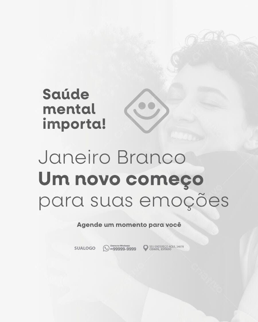 Flyer Janeiro Branco Saude Mental Importa PSD Editável