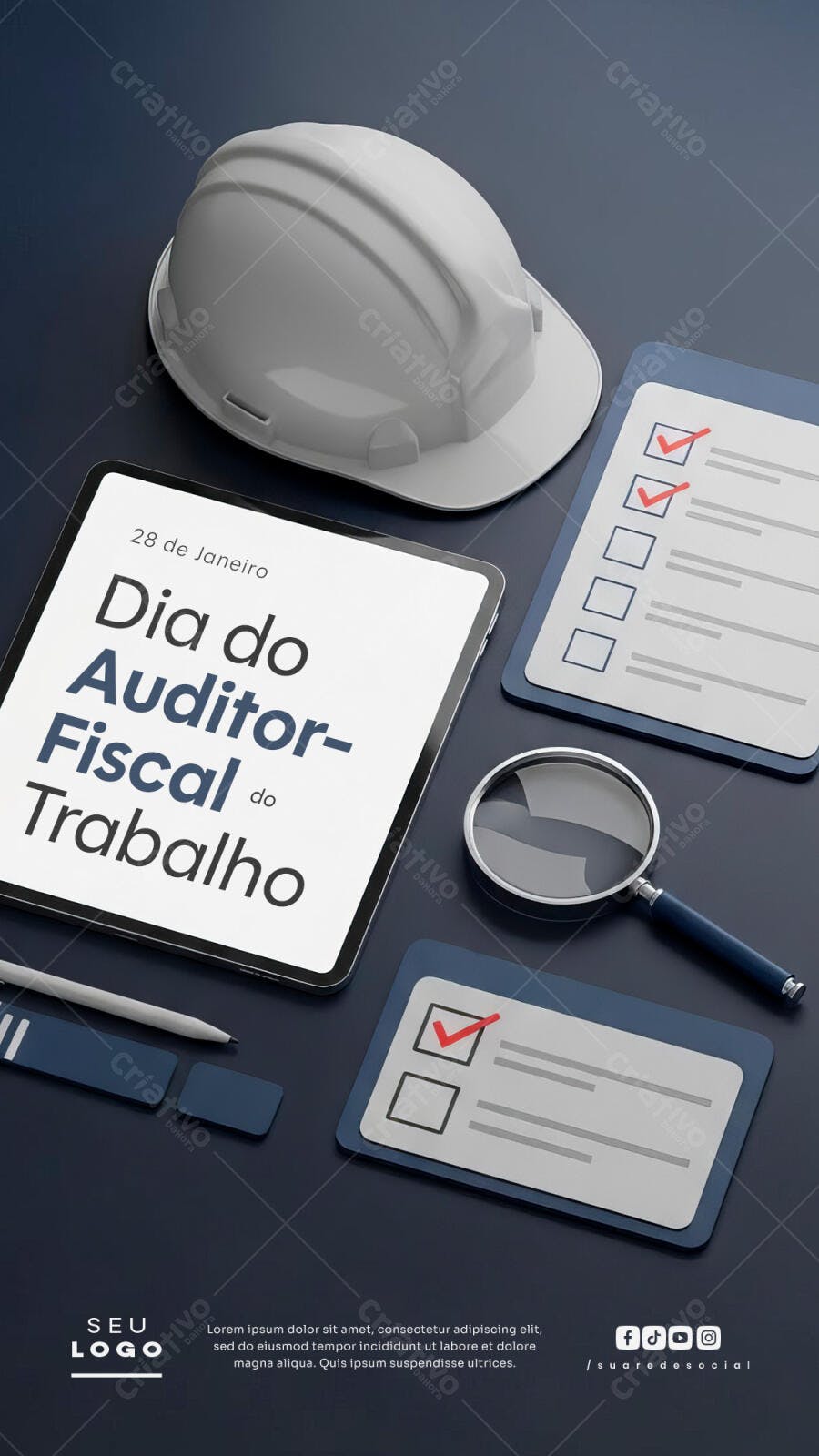 Flyer Digital para Dia do Auditor-Fiscal do Trabalho PSD Editável