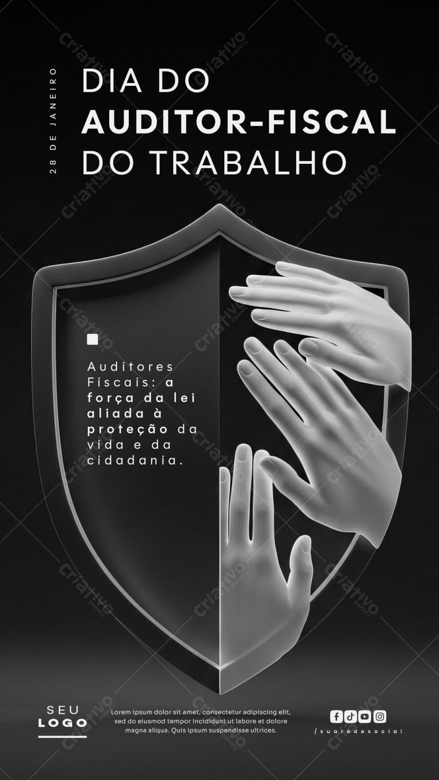 Flyer Dia do Auditor-Fiscal do Trabalho 28 de Janeiro PSD Editável