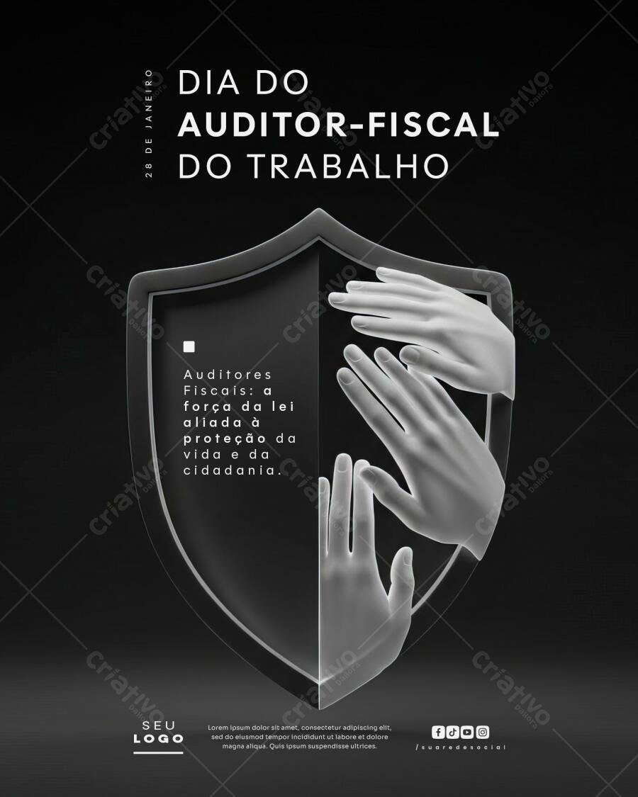 Flyer Dia do Auditor-Fiscal do Trabalho PSD Editável