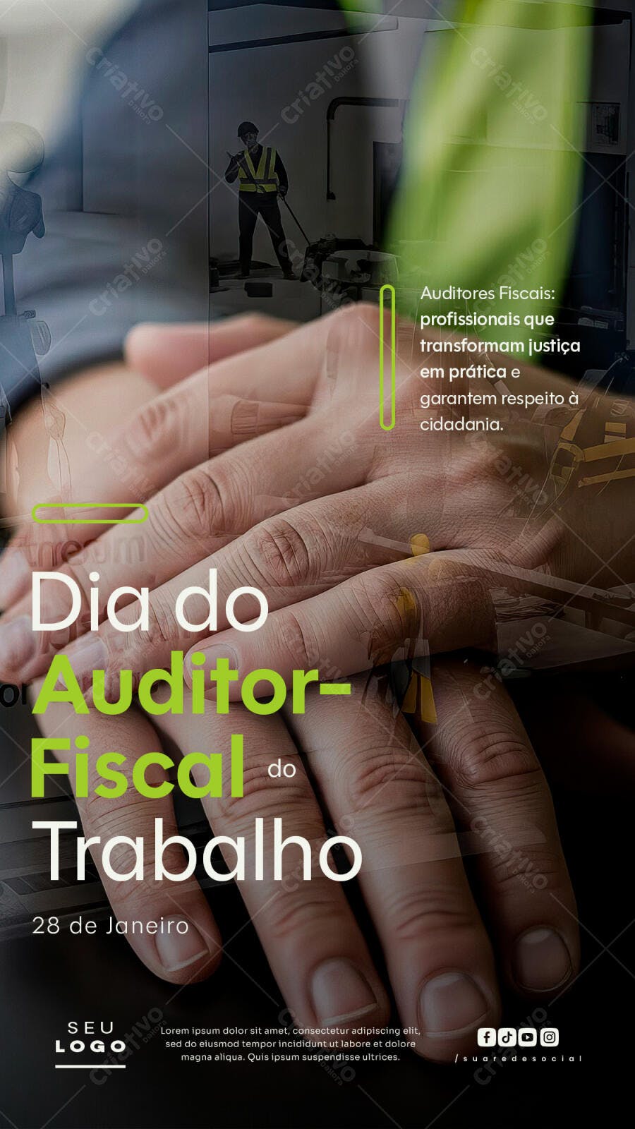 Flyer Profissional Dia do Auditor-Fiscal do Trabalho PSD Editável