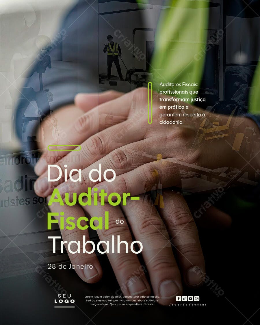 Post Redes Sociais Dia do Auditor-Fiscal do Trabalho PSD Editável