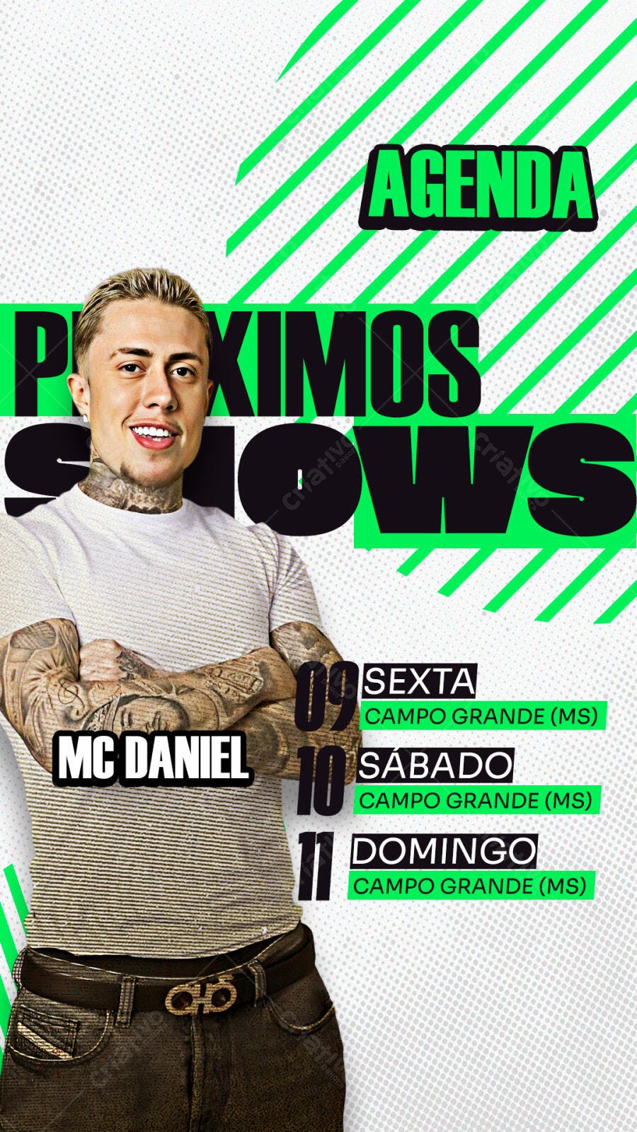 Flyer Próximos Shows MC Daniel Agenda Eventos PSD Editável