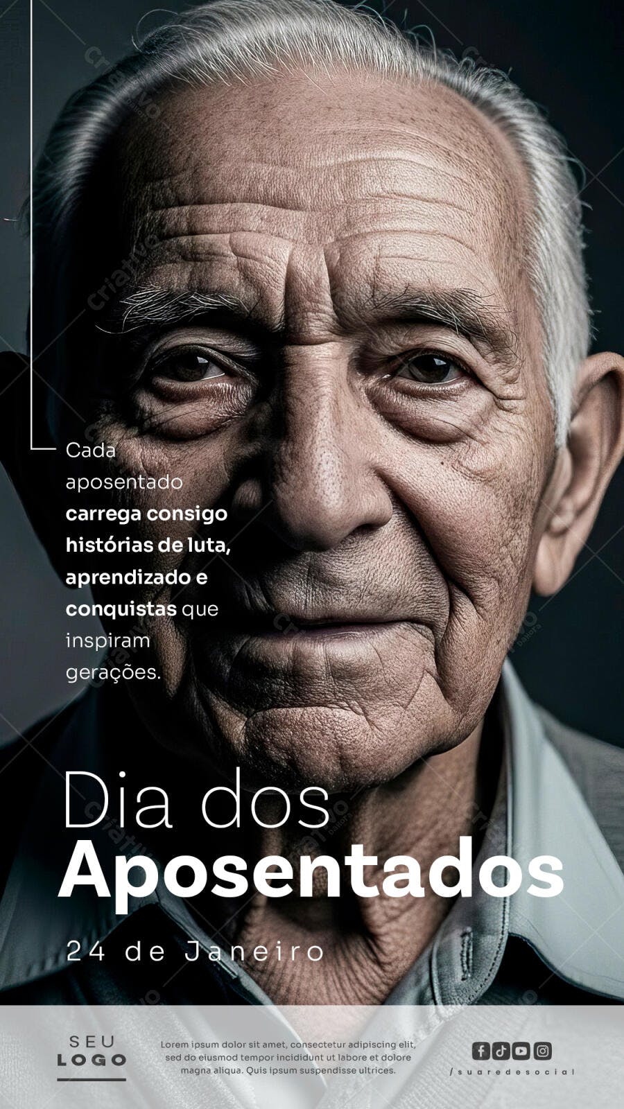 Flyer Dia dos Aposentados PSD Editável