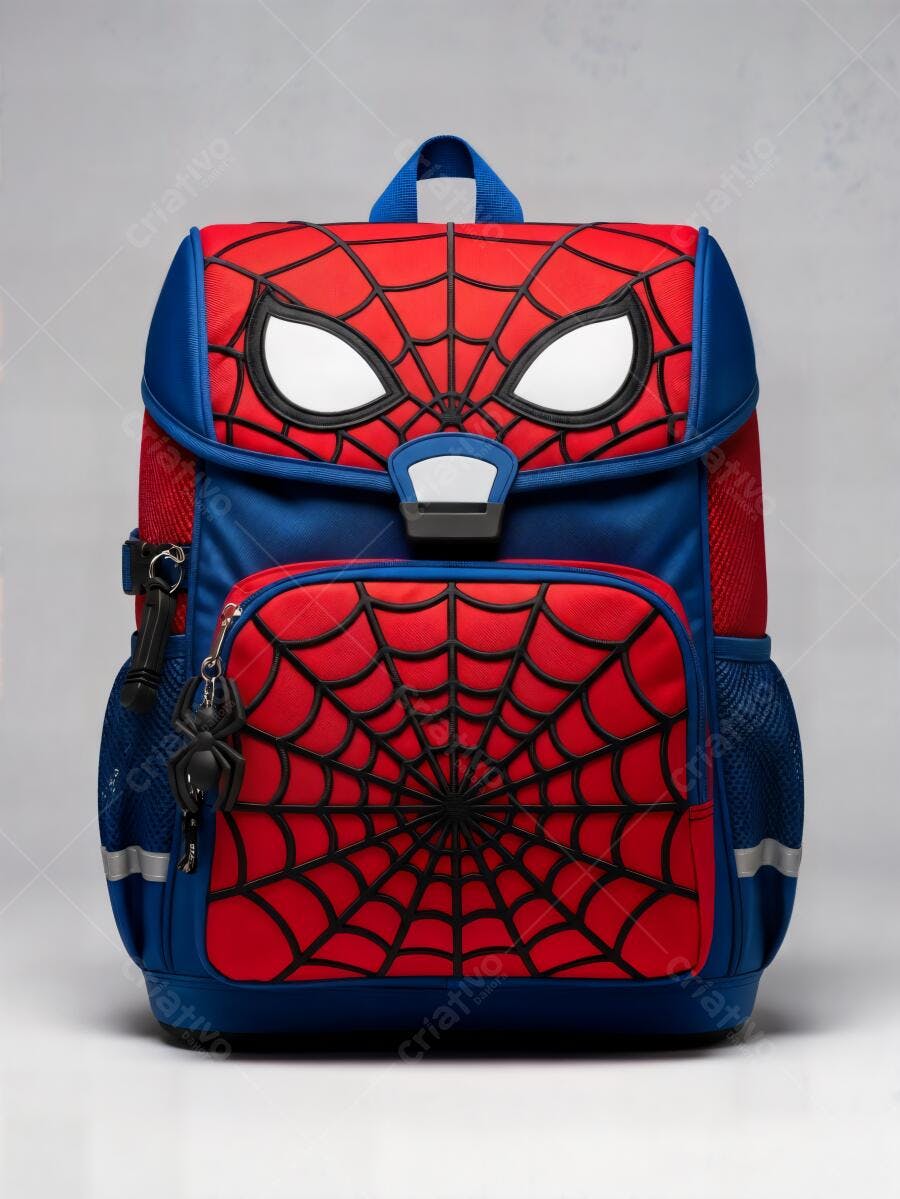 Mochila infantil Spider-Man vermelho e azul para escola