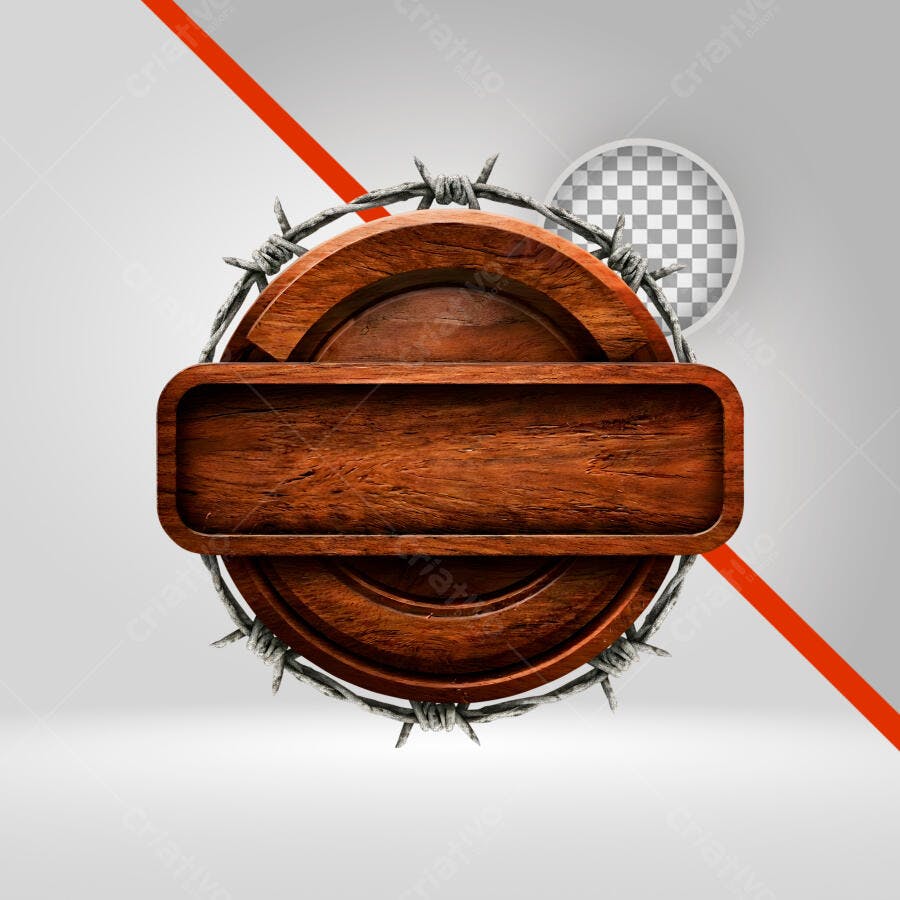 Moldura rústica de madeira com arame farpado PNG com fundo transparente