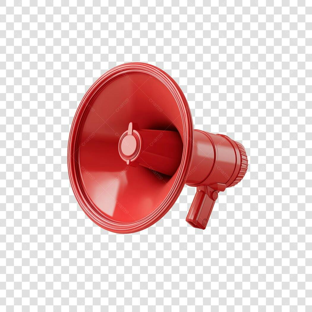 Ícone Megafone Vermelho para Anúncios Marketing PNG com fundo transparente