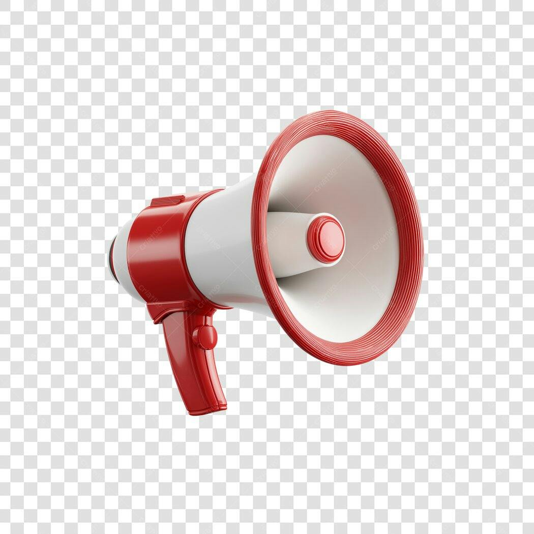 Megafone para Anúncio de Marketing Vermelho e Branco PNG com fundo transparente