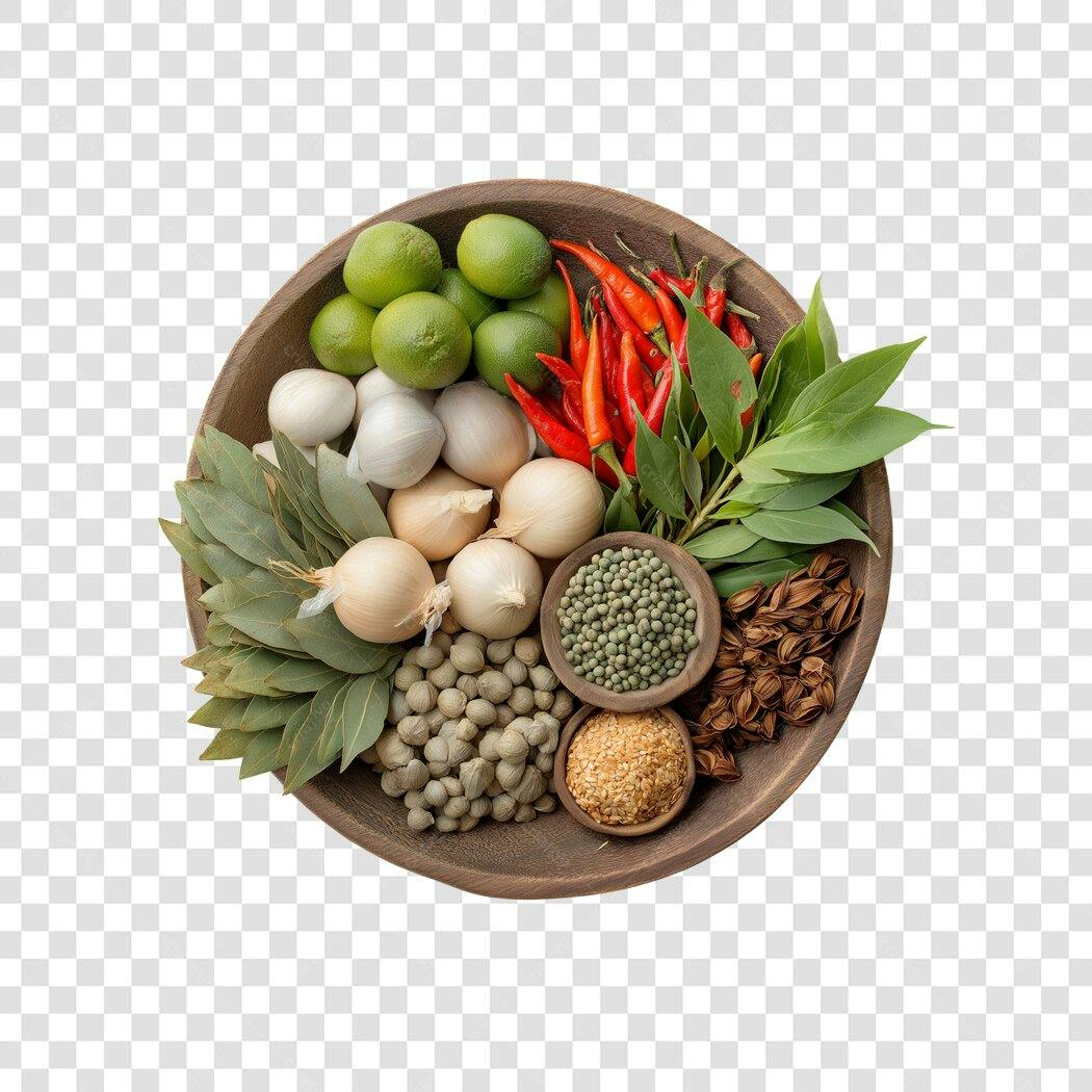 Ingredientes Culinários Variados Especiarias Frescas e Naturais PNG com fundo transparente