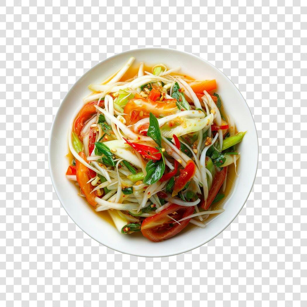 Imagem Salada Som Tum Papaya Tailandesa Vermelho Verde PNG com fundo transparente