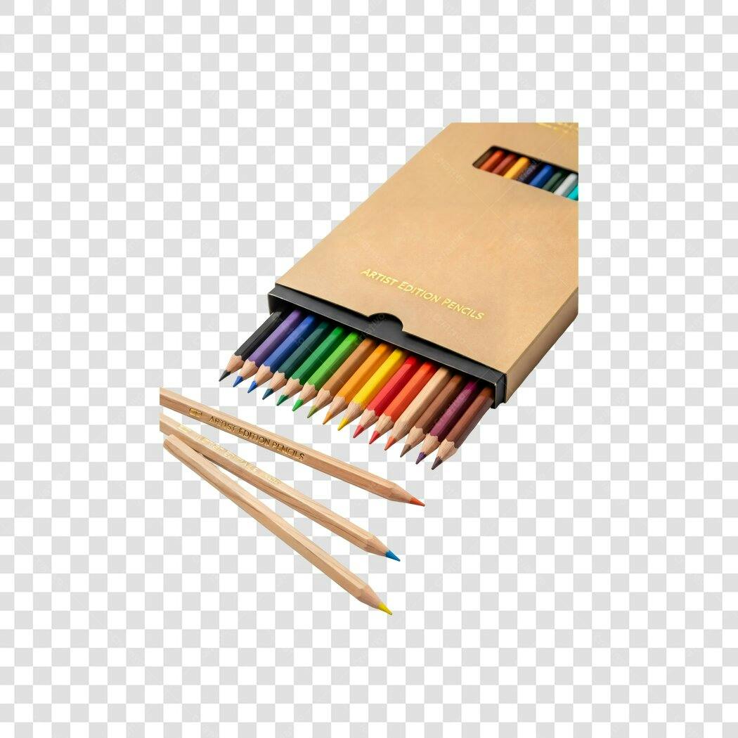 Imagem Lápis de Cor Edição Artista para Design Gráfico PNG com fundo transparente