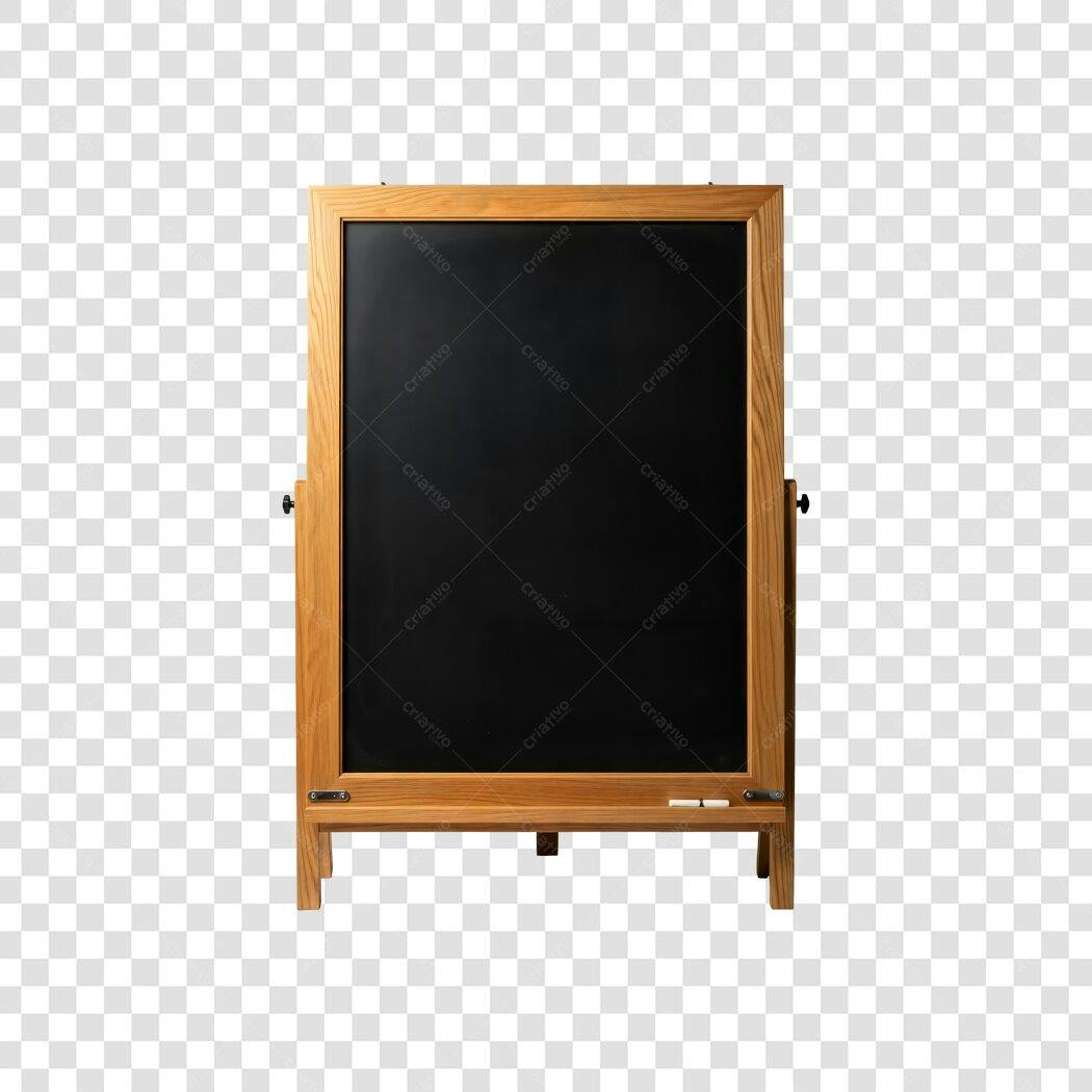 Lousa Quadro Negro Madeira Preto para Menu Anúncio PNG com fundo transparente