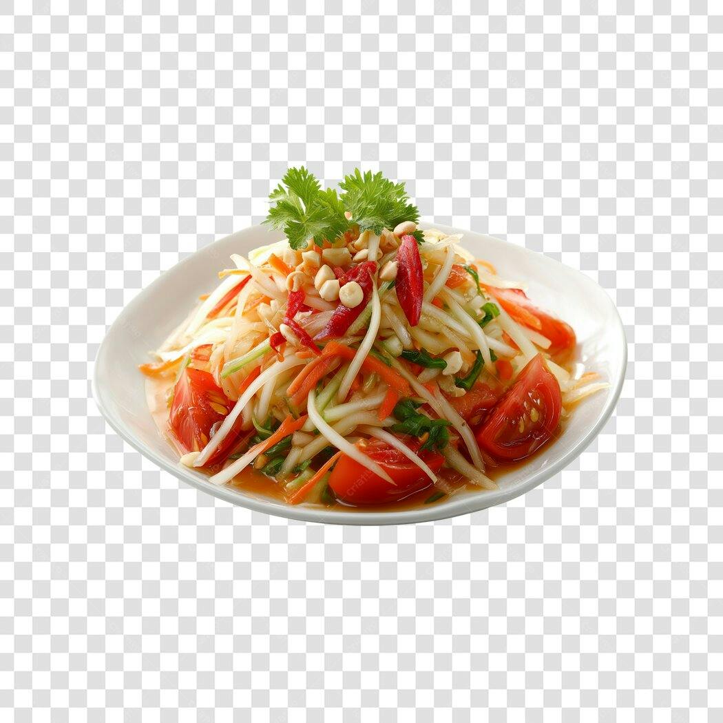 Imagem para Cardápio Salada de Papaia Tailandesa Som Tum PNG com fundo transparente