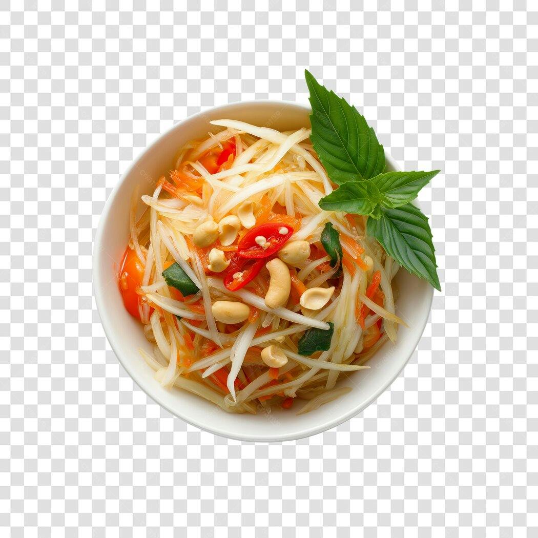 Imagem de Produto Salada Tailandesa Papaya Verde e Amendoim PNG com fundo transparente