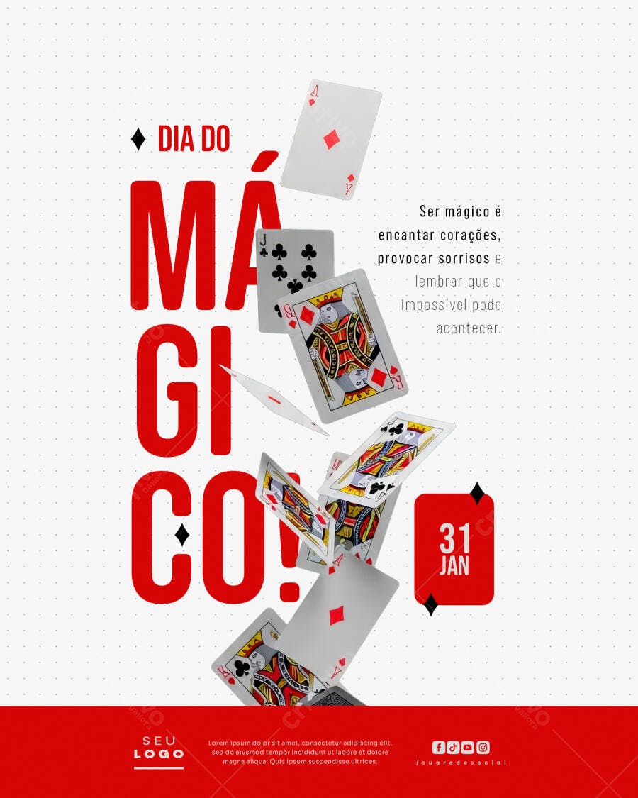 Flyer para Dia do Mágico PSD Editável