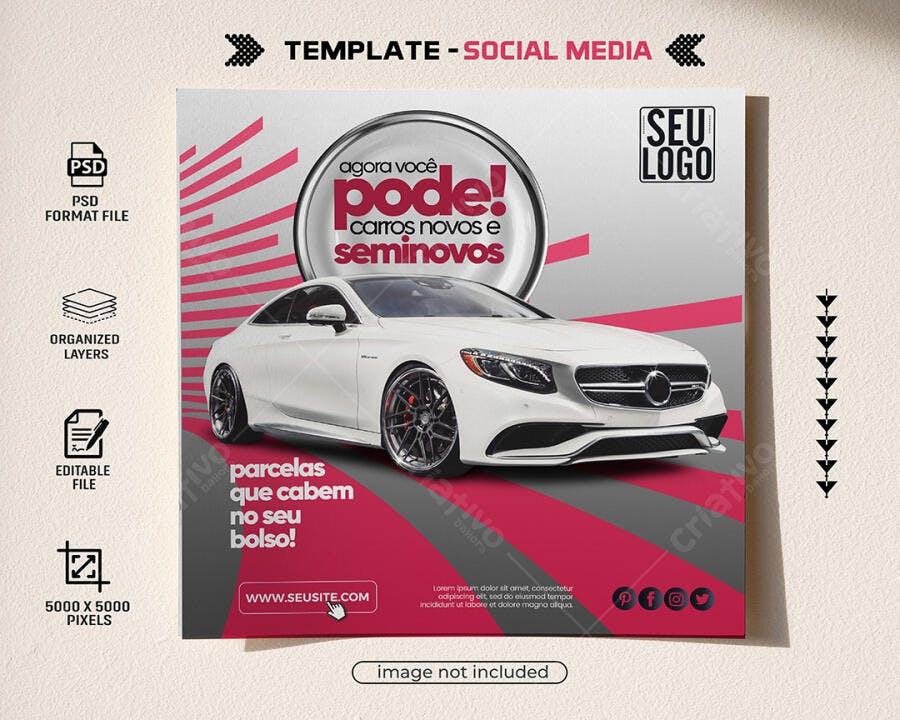 Post para Venda de Carros Novos e Seminovos PSD Editável